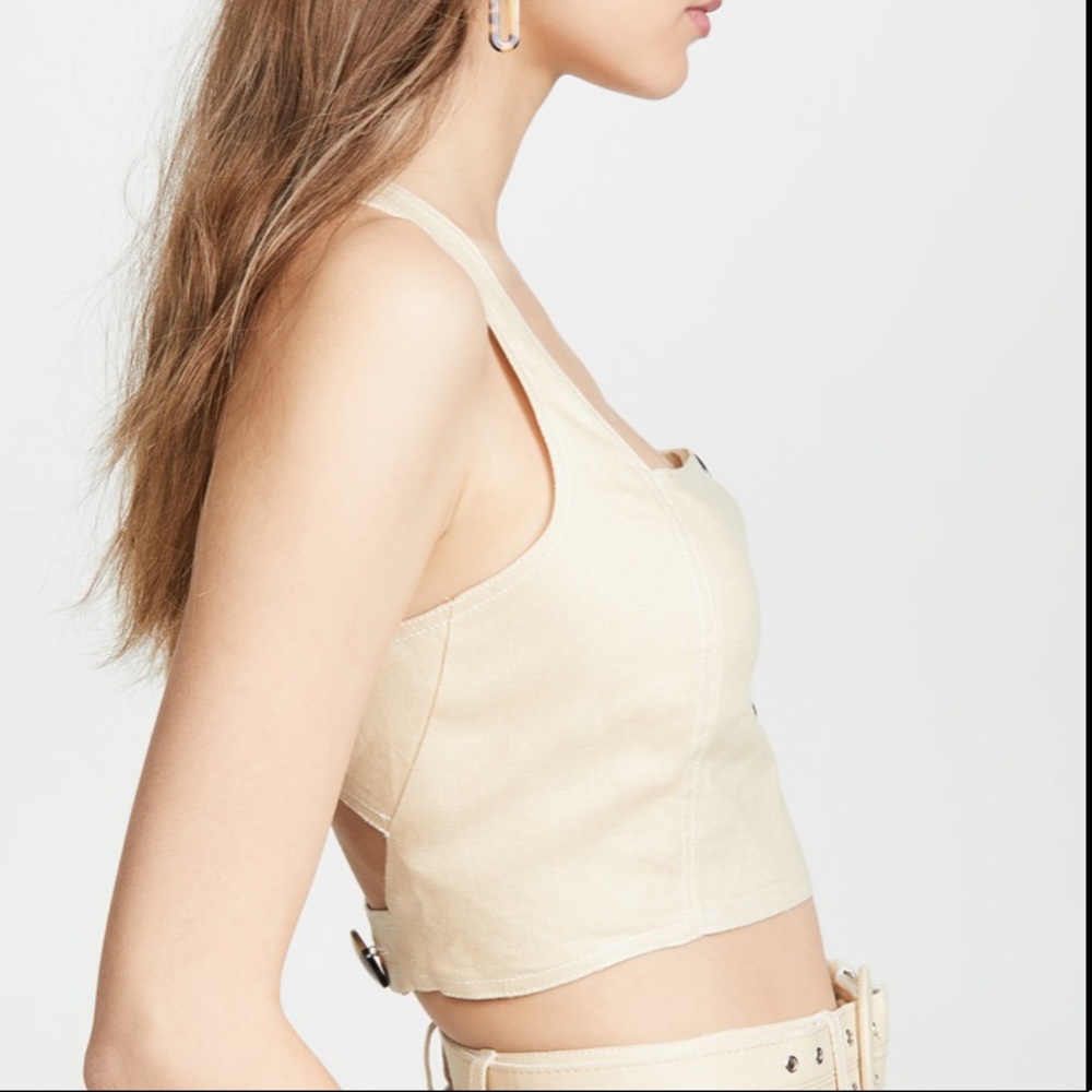 Sold NICHOLAS NEW Linen Pinafore Open Back Tank - Picture 10 of 10